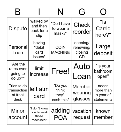 Zuck RD Banker Bingo Card
