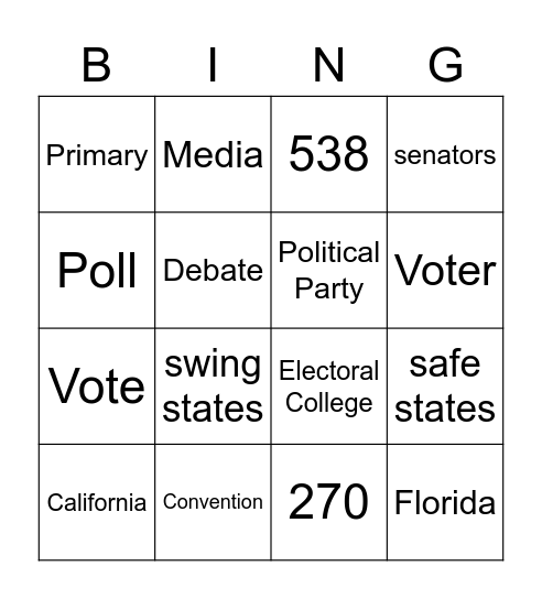 Election Bingo Card