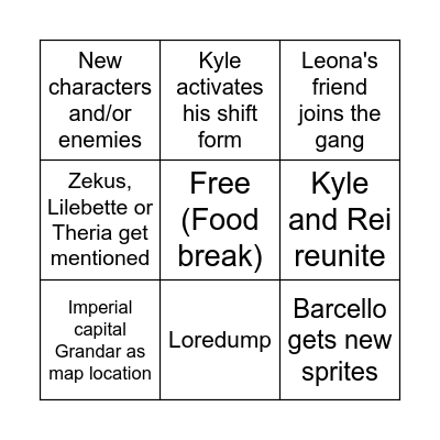 LC Oct 28 arc 2 story update bingo Card