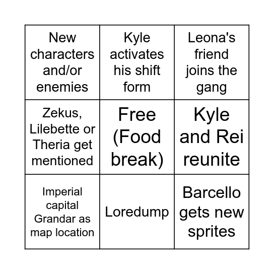 LC Oct 28 arc 2 story update bingo Card