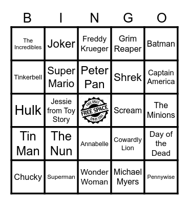 Who Will You Be For Halloween!!??!! Remember to CONTACT THE BINGO BASE AS SOON AS YOU BINGO either HORIZONTALLY, VERTICALLY, OR DIAGONALLY!!!! GOOD LUCK!!!!! Bingo Card