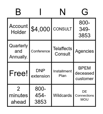 Duke Energy! Bingo Card