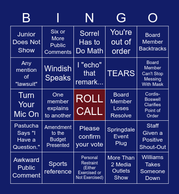 Budget BINGO - October 14 ,2021 Bingo Card
