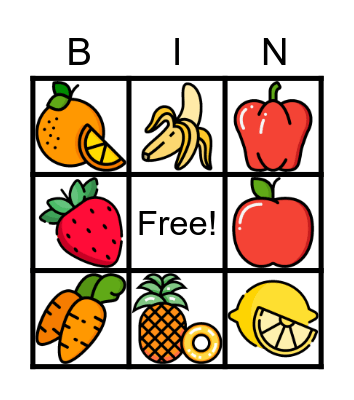 FOOD Bingo Card