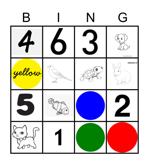 English Bingo Card