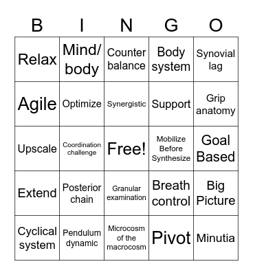 Kettlebell Coach Bingo Card