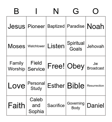 JW Bingo Card