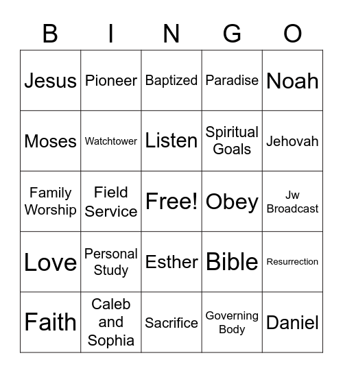 JW Bingo Card