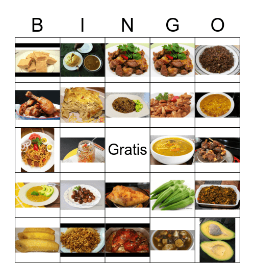 Haitian Food Bingo Card