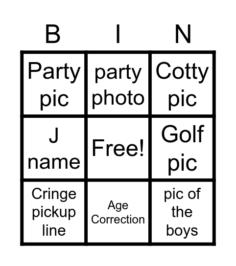 Bumble Bindo Bingo Card
