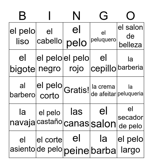 La Barberia Bingo Card