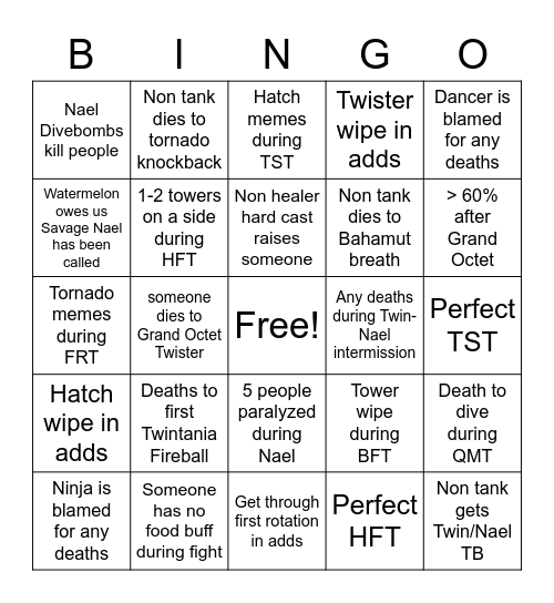 UCOB Bingo Card