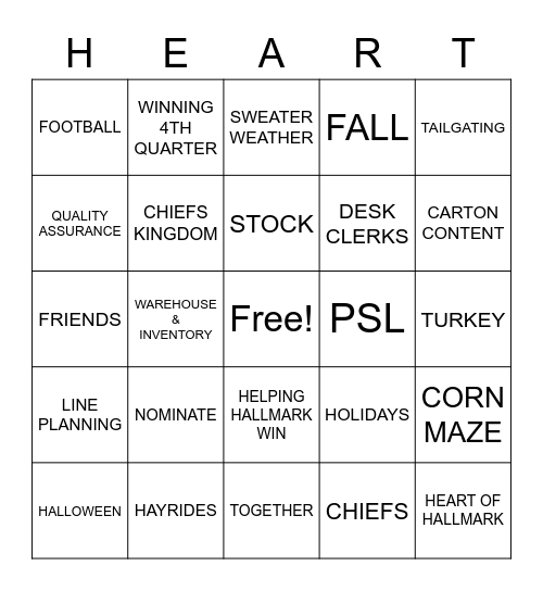 THANKFUL FOR YOU Bingo Card