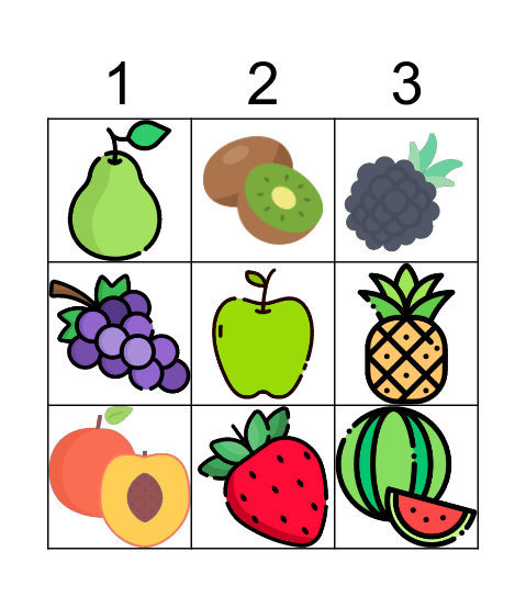 Las frutas Bingo Card