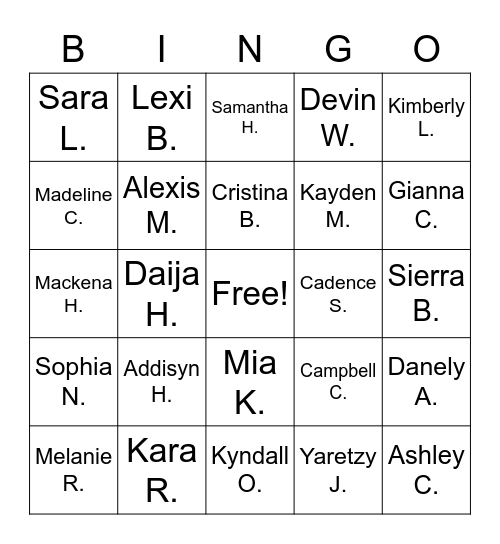 Voices of Liberty - P6 Bingo Card