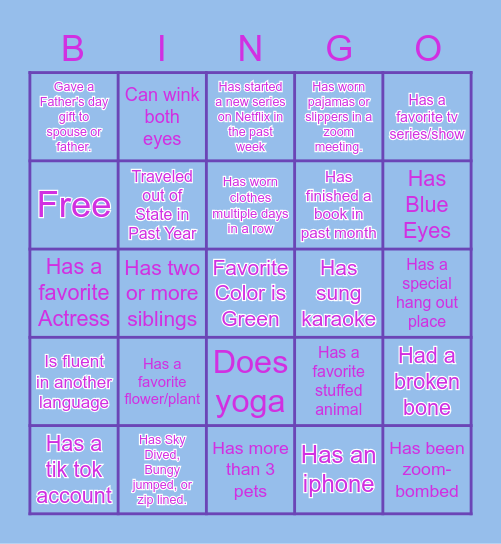 Ice-Ice Breaker! Bingo Card