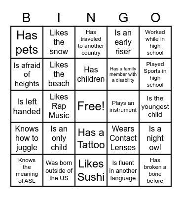 Diversity, Equity & Inclusion Bingo Card