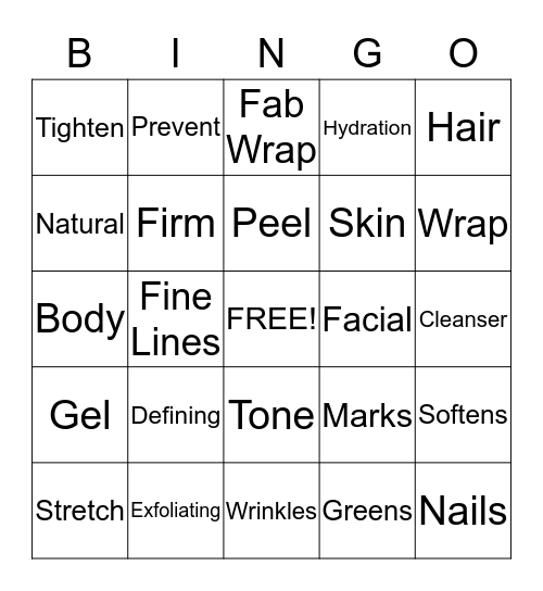 WRAP Bingo Card