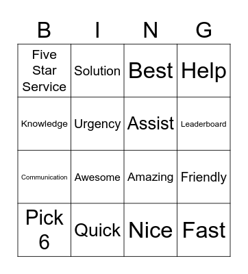 Focus Stella Bingo Card