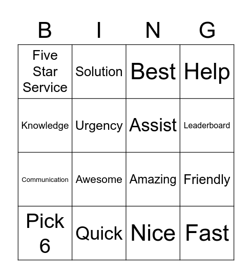 Focus Stella Bingo Card