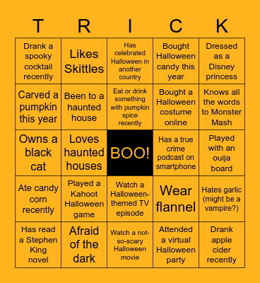 TPM Halloween Bingo Card