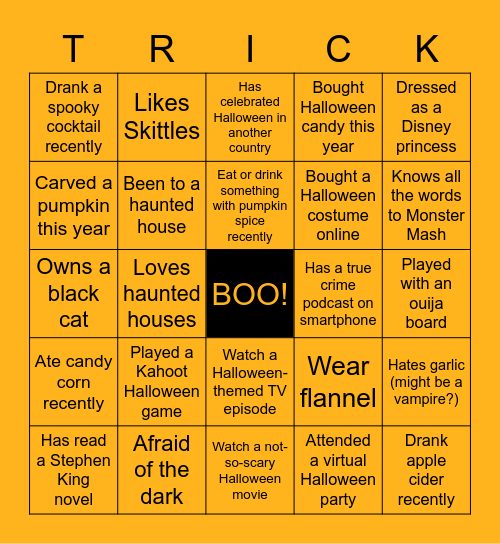 TPM Halloween Bingo Card