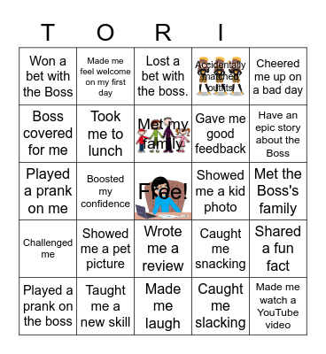 Boss's Day Bingo Card