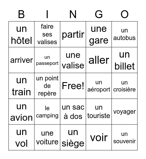 En Voyage 1 Bingo Card