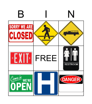 Community Signs BINGO Card