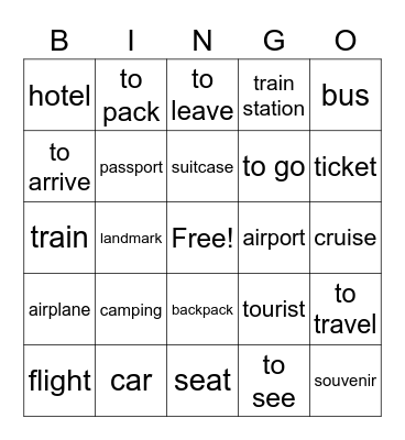 En Voyage 2 Bingo Card