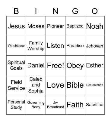 JW Bingo Card