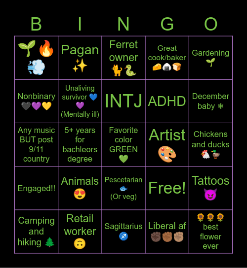 Emma :) Bingo Card