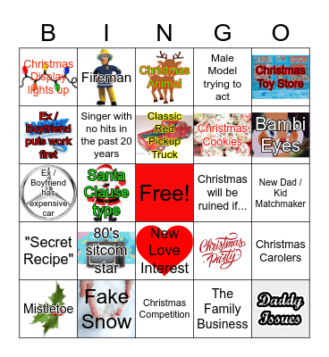 Hallmark Christmas Movie Bingo Card