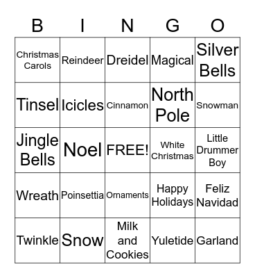 Christmas Bingo 2 Bingo Card