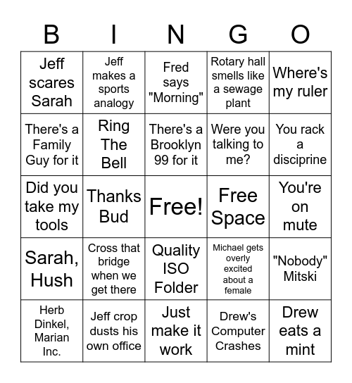 Marian Bingo Card