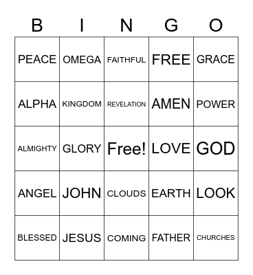Revelation Bingo Card