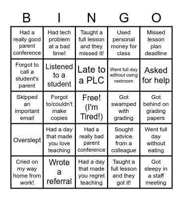 South San ISD New Teacher Mixer Bingo Card