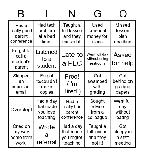 South San ISD New Teacher Mixer Bingo Card