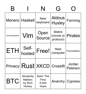 CK Bingo Card