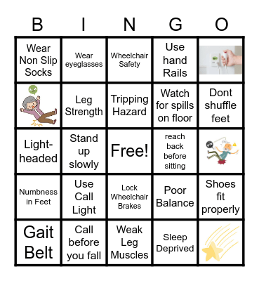FALL PREVENTION BINGO Card