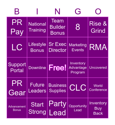 CLT Bingo Card