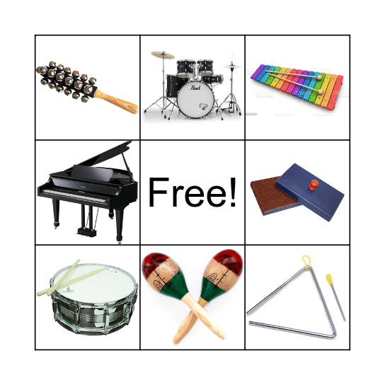 Percussion Bingo Card