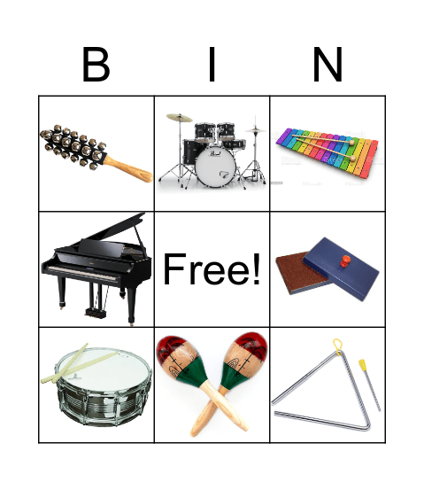 Percussion Bingo Card