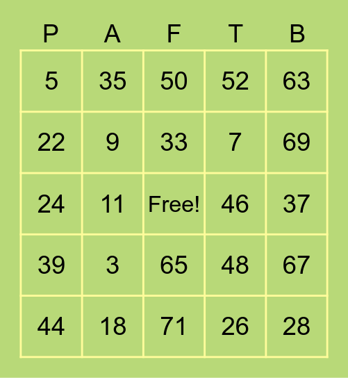 BINGO KA 'DAY! Bingo Card