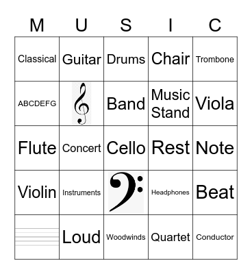 MUSIC BINGO Card