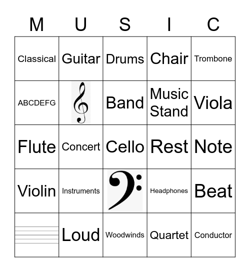 MUSIC BINGO Card