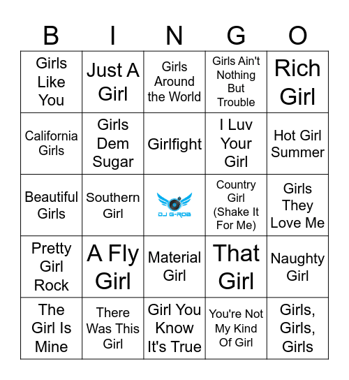 Girls of the World Bingo Card