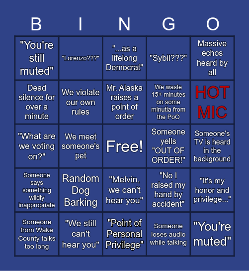 FALL SEC MEETING BINGO! Bingo Card