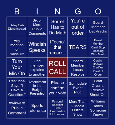 Budget BINGO - October 14 ,2021 Bingo Card
