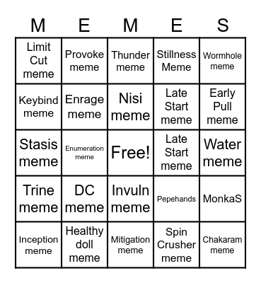 TEA Memego Bingo Card